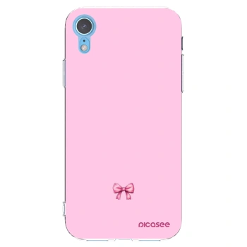 Picasee silikonowe przeźroczyste etui na Apple iPhone XR - Blush bow