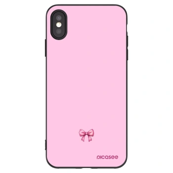Picasee silikonowe czarne etui na Apple iPhone XS Max - Blush bow