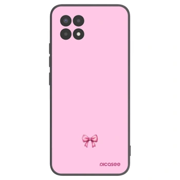 Picasee silikonowe czarne etui na Realme 8i - Blush bow