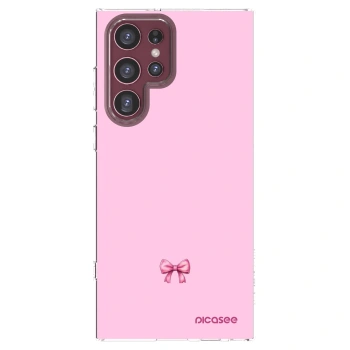 Picasee silikonowe przeźroczyste etui na Samsung Galaxy S22 Ultra 5G - Blush bow