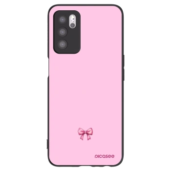 Picasee silikonowe czarne etui na OPPO A16s - Blush bow