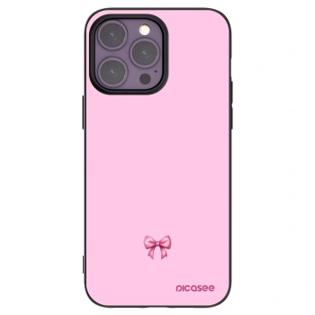 Picasee silikonowe czarne etui na Apple iPhone 14 Pro Max - Blush bow