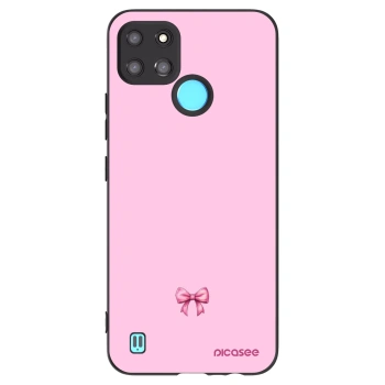 Picasee silikonowe czarne etui na Realme C21Y - Blush bow
