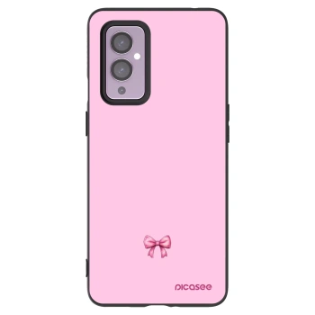 Picasee silikonowe czarne etui na OnePlus 9 - Blush bow