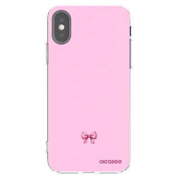Picasee silikonowe przeźroczyste etui na Apple iPhone X/XS - Blush bow