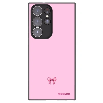 Picasee silikonowe czarne etui na Samsung Galaxy S23 Ultra 5G - Blush bow