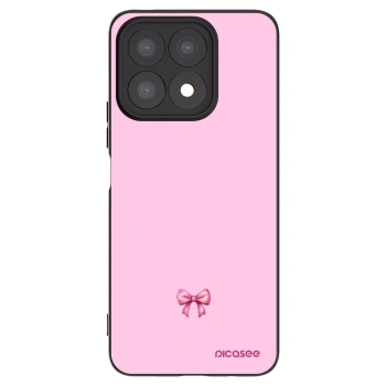 Picasee silikonowe czarne etui na Honor X8a - Blush bow
