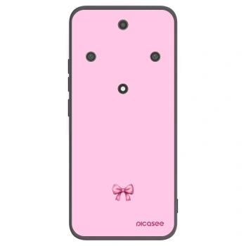 Picasee silikonowe czarne etui na Honor Magic5 Lite 5G - Blush bow