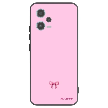Picasee silikonowe czarne etui na Xiaomi Redmi Note 12 5G - Blush bow