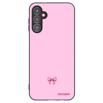 Picasee silikonowe czarne etui na Samsung Galaxy A14 4G A145R - Blush bow