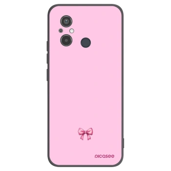 Picasee silikonowe czarne etui na Xiaomi Redmi 12C - Blush bow
