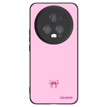 Picasee silikonowe czarne etui na Honor Magic5 Pro - Blush bow