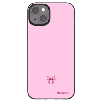 Picasee silikonowe czarne etui na Apple iPhone 15 Plus - Blush bow