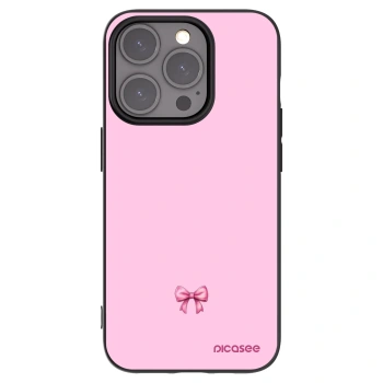 Picasee silikonowe czarne etui na Apple iPhone 15 Pro - Blush bow