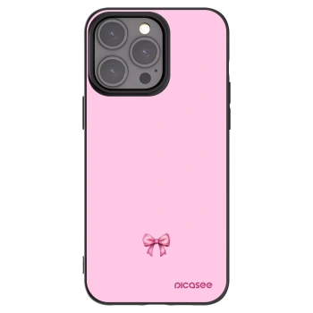 Picasee silikonowe czarne etui na Apple iPhone 15 Pro Max - Blush bow