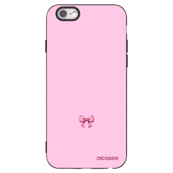 Picasee silikonowe czarne etui na Apple iPhone 6/6S - Blush bow
