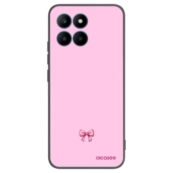 Picasee silikonowe czarne etui na Honor 70 Lite - Blush bow