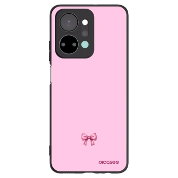 Picasee silikonowe czarne etui na Honor X7a - Blush bow