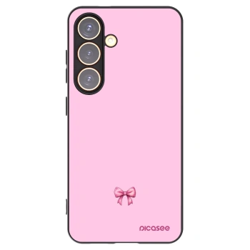 Picasee silikonowe czarne etui na Samsung Galaxy S24 S921B 5G - Blush bow