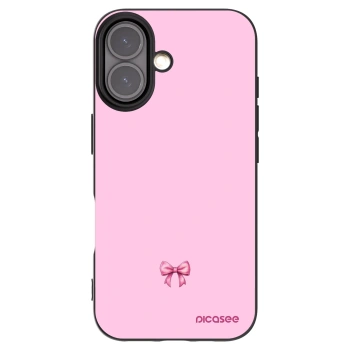 Picasee silikonowe czarne etui na Apple iPhone 16 - Blush bow