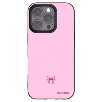 Picasee silikonowe czarne etui na Apple iPhone 16 Pro - Blush bow