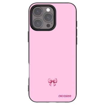 Picasee silikonowe czarne etui na Apple iPhone 16 Pro Max - Blush bow