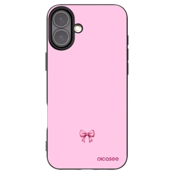Picasee silikonowe czarne etui na Apple iPhone 16 Plus - Blush bow