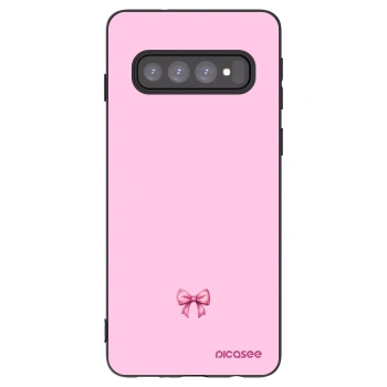 Picasee silikonowe czarne etui na Samsung Galaxy S10 G973 - Blush bow