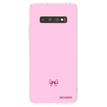Picasee silikonowe przeźroczyste etui na Samsung Galaxy S10 Plus G975 - Blush bow