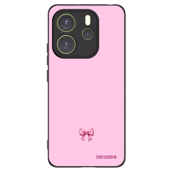Picasee silikonowe czarne etui na Xiaomi Redmi Note 14 4G - Blush bow