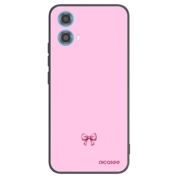 Picasee silikonowe czarne etui na Motorola Moto G34 5G - Blush bow