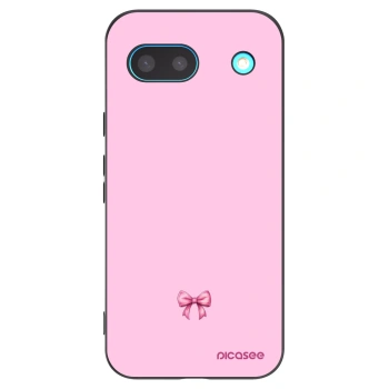 Picasee silikonowe czarne etui na Google Pixel 8a - Blush bow
