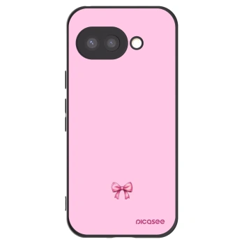 Picasee silikonowe czarne etui na Google Pixel 9a - Blush bow