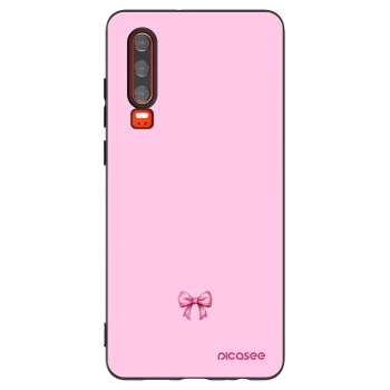 Picasee silikonowe czarne etui na Huawei P30 - Blush bow