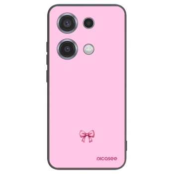 Picasee silikonowe czarne etui na Xiaomi Redmi Note 14S - Blush bow