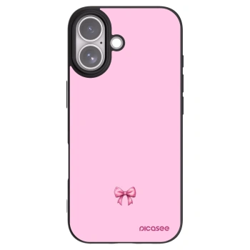 Picasee silikonowe czarne etui na Apple iPhone 17 - Blush bow