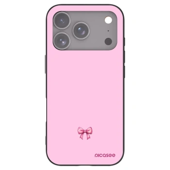 Picasee silikonowe czarne etui na Apple iPhone 17 Pro - Blush bow