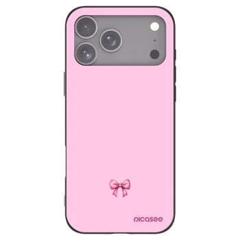 Picasee silikonowe czarne etui na Apple iPhone 17 Pro Max - Blush bow
