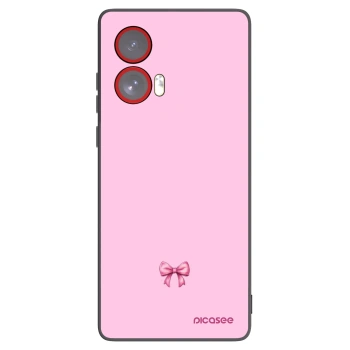 Picasee silikonowe czarne etui na Motorola Edge 50 Fusion - Blush bow