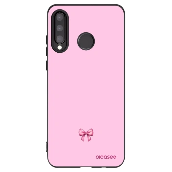 Picasee silikonowe czarne etui na Huawei P30 Lite - Blush bow