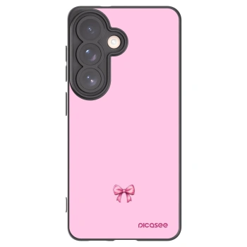 Picasee silikonowe czarne etui na Samsung Galaxy S26 - Blush bow
