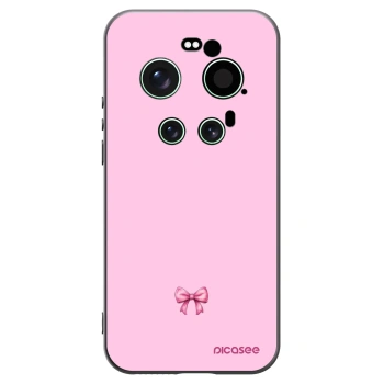Picasee silikonowe czarne etui na Xiaomi 17 Ultra - Blush bow