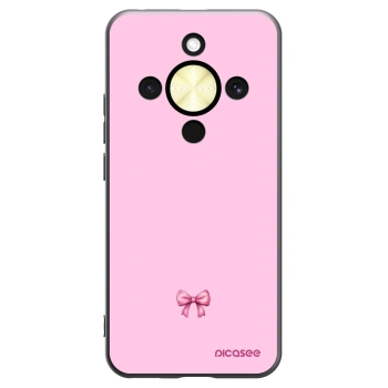 Picasee silikonowe czarne etui na Honor Magic8 Lite 5G - Blush bow