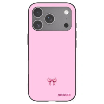 Picasee silikonowe czarne etui na Apple iPhone 18 Pro - Blush bow
