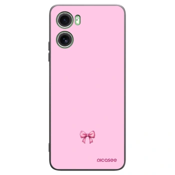 Picasee silikonowe czarne etui na Motorola Moto G06 - Blush bow