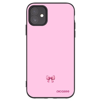 Picasee silikonowe czarne etui na Apple iPhone 11 - Blush bow