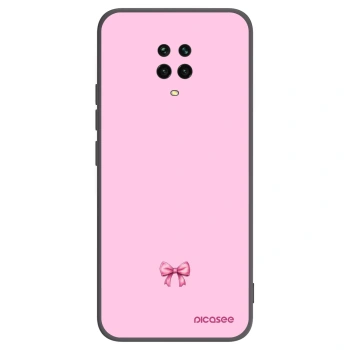 Picasee silikonowe czarne etui na Xiaomi Redmi Note 9 Pro - Blush bow