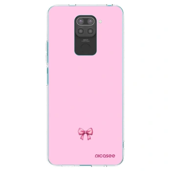 Picasee silikonowe czarne etui na Xiaomi Redmi Note 9 - Blush bow