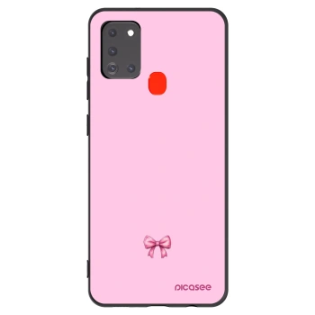 Picasee silikonowe czarne etui na Samsung Galaxy A21s - Blush bow