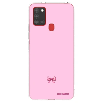 Picasee silikonowe przeźroczyste etui na Samsung Galaxy A21s - Blush bow
